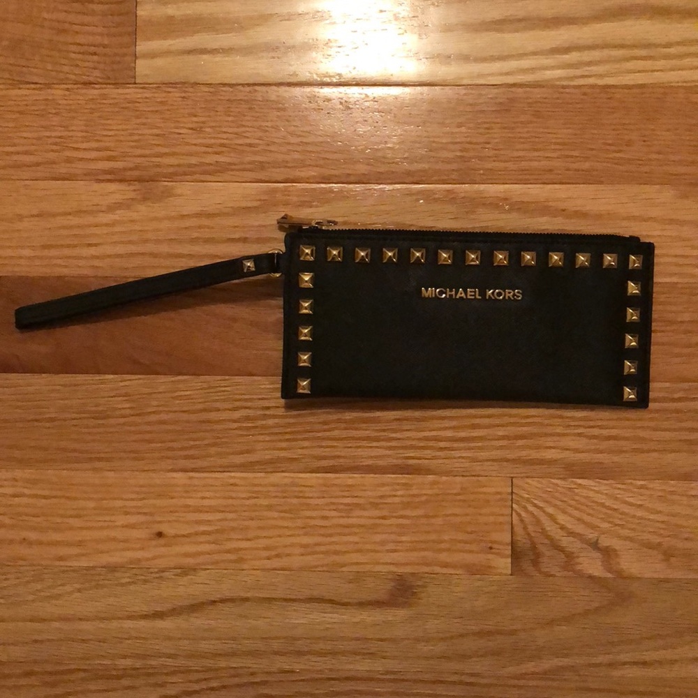 Michael Kors Saffiano Leather Studded Wristlet